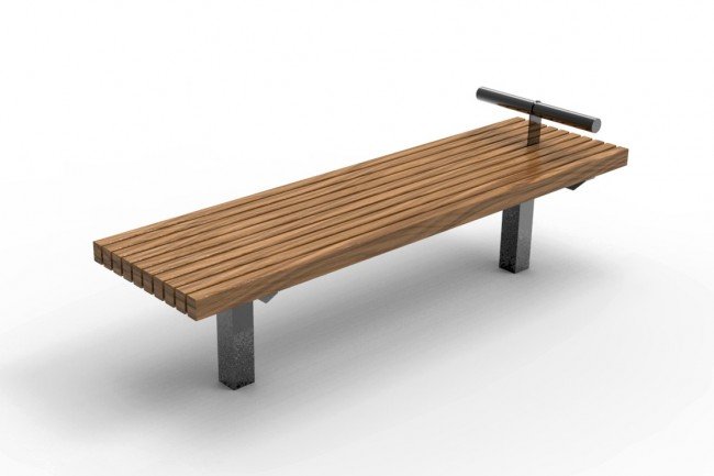FE01 (Powdercoated frame, stainless steel handrail, Australian hardwood timber)